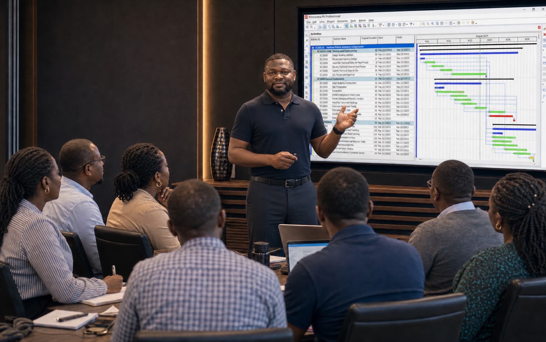 Dr Francis Osadare teaching Primavera P6 to a professional African cohort